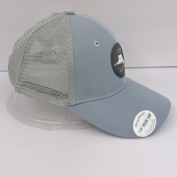 TOMMY BAHAMA CAP/HAT, 3D MARLON FISH LOGO IN RUBBER,TAUP-GREY HAT WITH GREY MESH - Picture 2 of 13